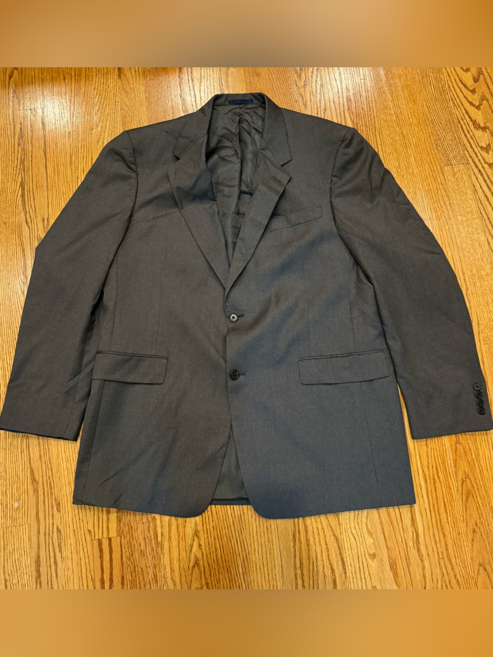 Loro Piana Cremieux Blazer Mens 44L Gray 100% Wool Two Button Jacket Made USA